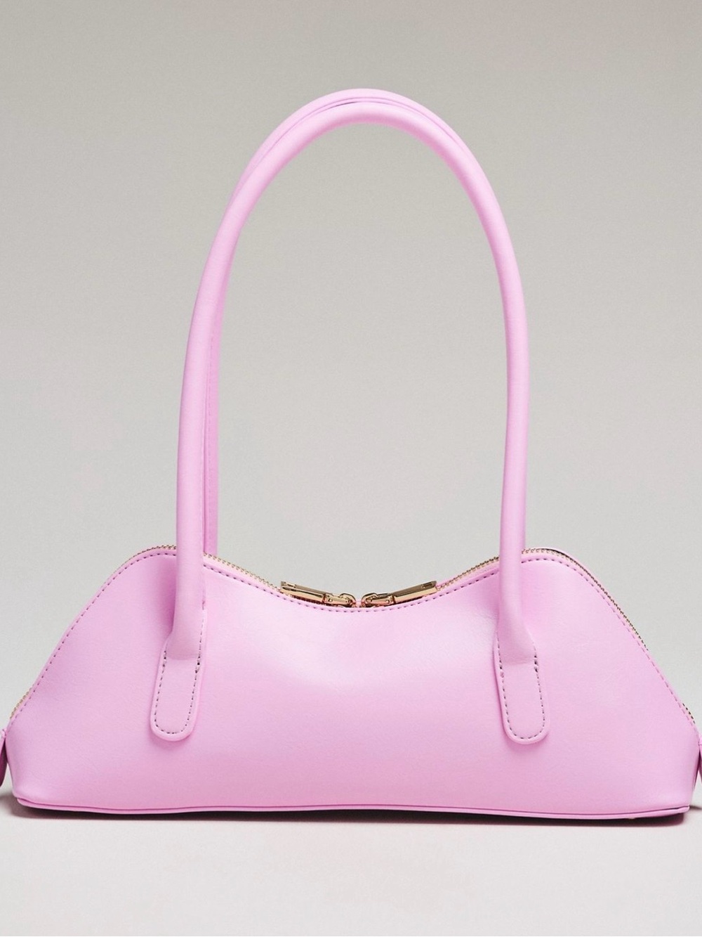 Melie Bianco Pastel Pink Shoulder Bag with Gold Hardware - Picture 2 of 3